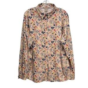 New Women's Duluth Trading Co. Sidewinder Floral Gardening Long Sleeve Shirt XXL